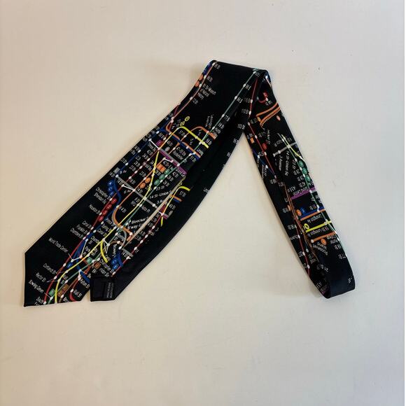 Danggi Man New York Subway Line NeckTie Black - Picture 3 of 5